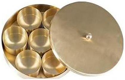 Brass spice box, plain, catalogue code BR-047