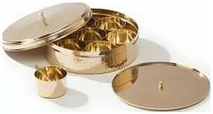Brass spice box, hammered, catalogue code BR-048
