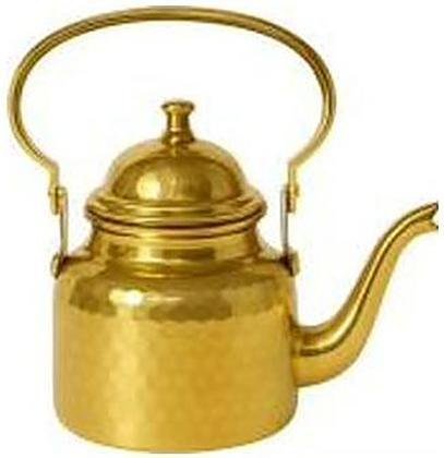 Brass tea kettle, hammered, catalogue code BR-053