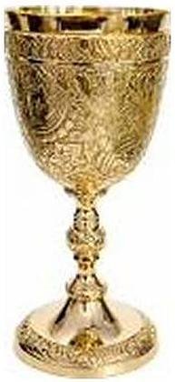 Gold embossed brass wine goblet, catalogue code BR-001