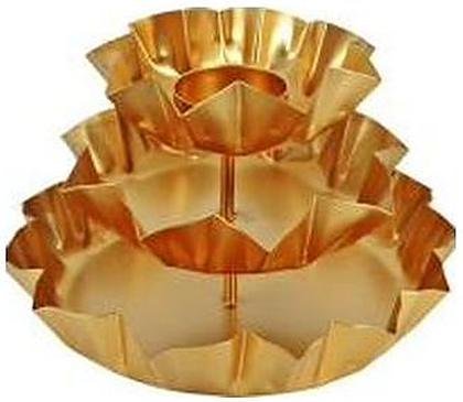 Iron petal urli, set of 3, antique gold petal set, catalogue code IR-001