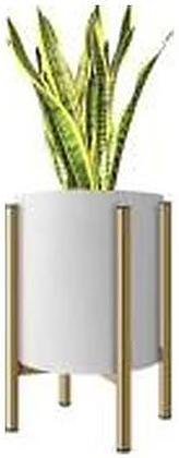 Iron planter stand, single, plain white, catalogue code IR-029