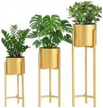 Iron planter stand, set of 3, gold, catalogue code IR-021