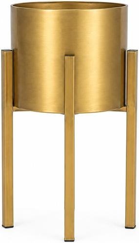 Iron planter with stand, powder coat with gold spray, catalogue code IR-031