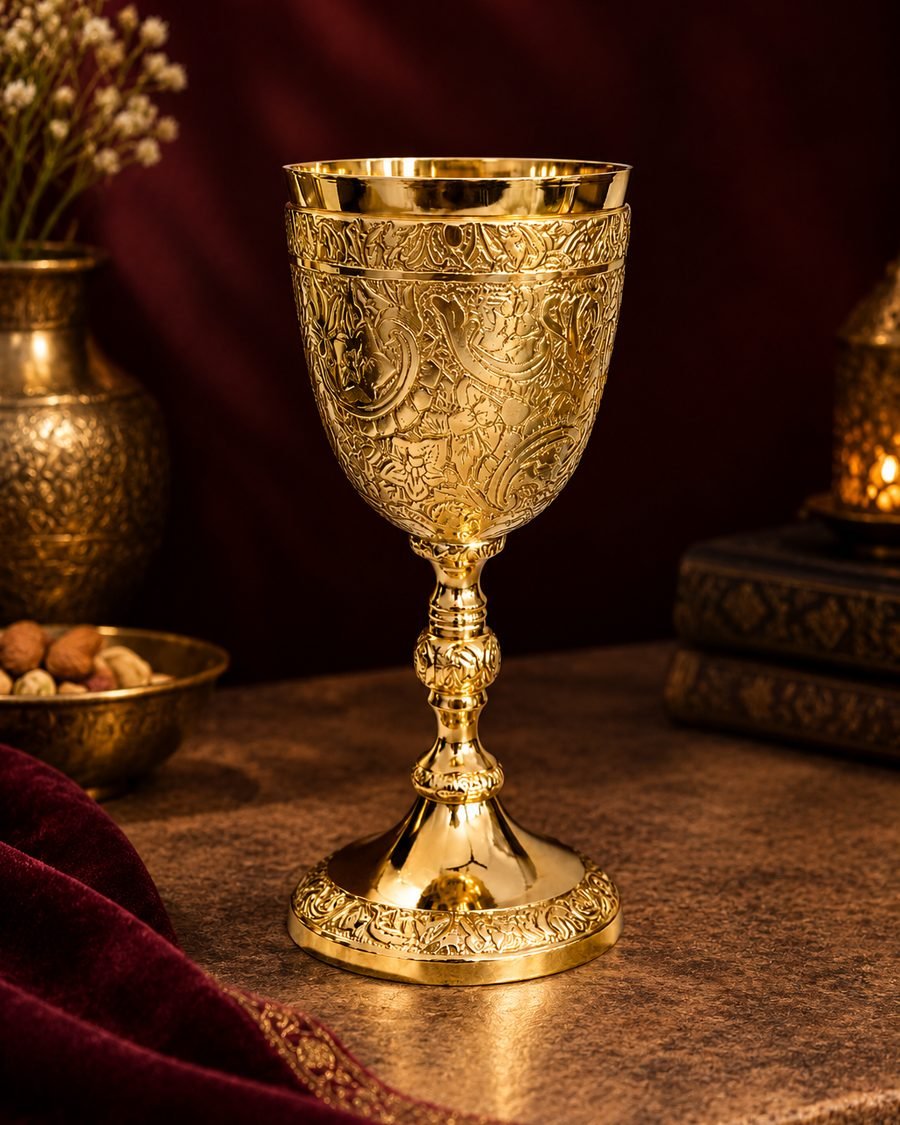 Brass wine goblet — Corporate gifting from Moradabad